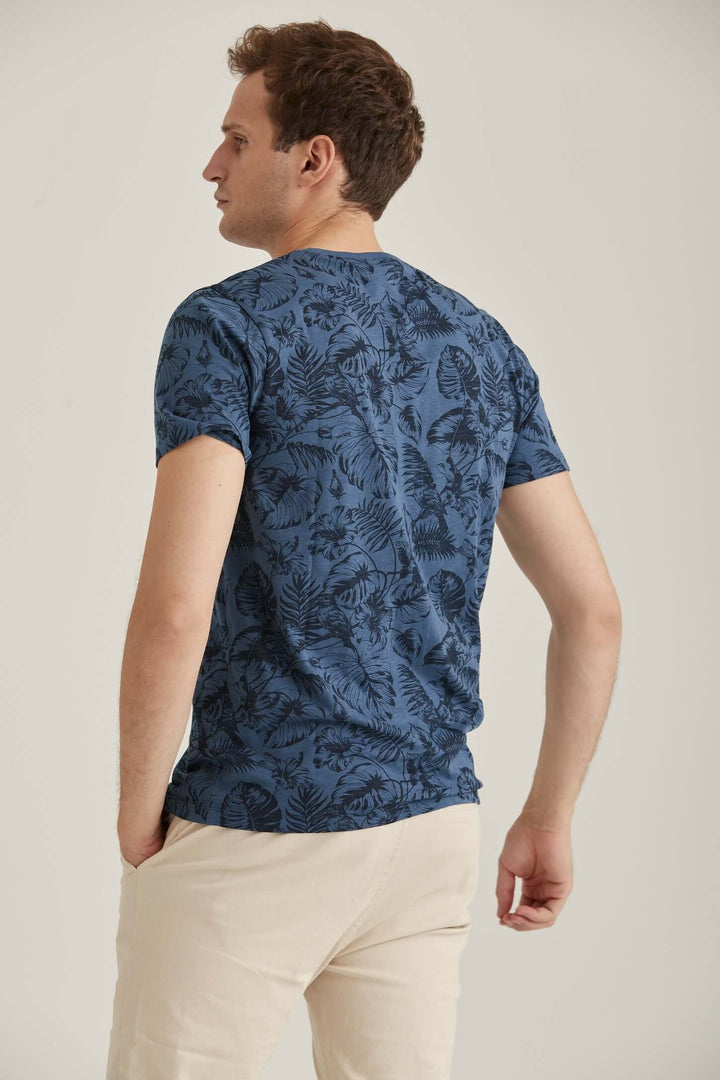 Blå T-shirt Palm Print