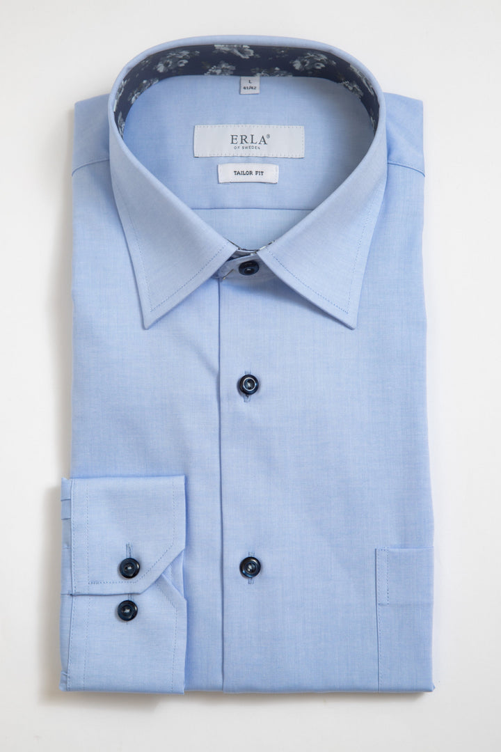 Ljusblå Skjorta Med Kontrast Easy Care