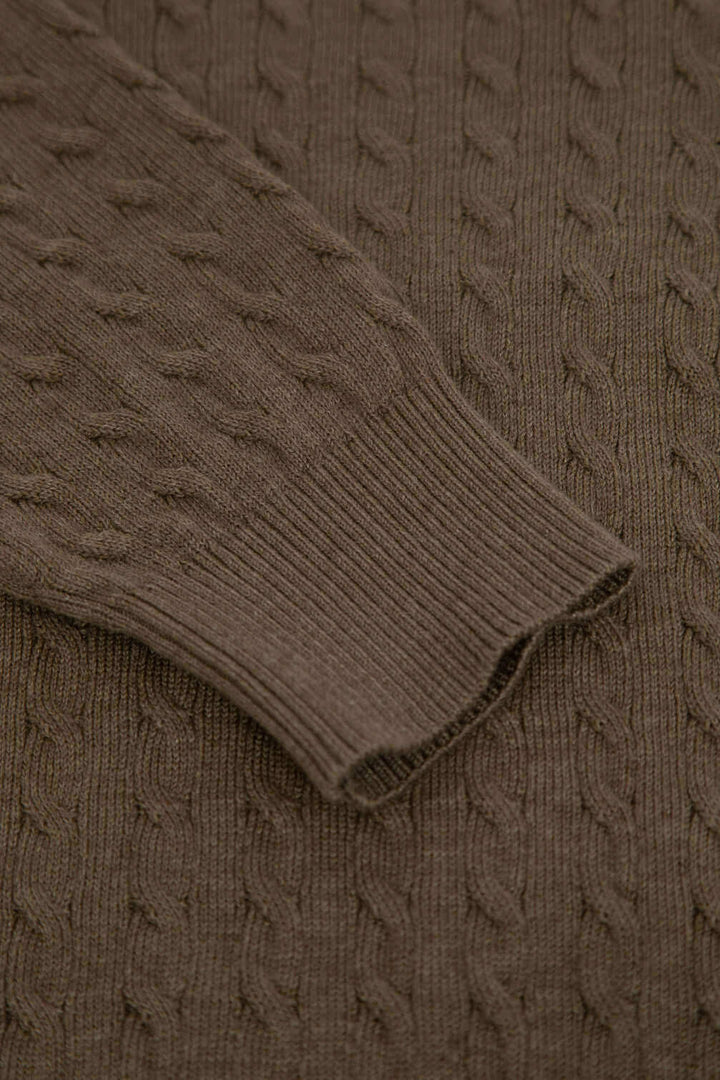 Kabelstickad Tröja Grön