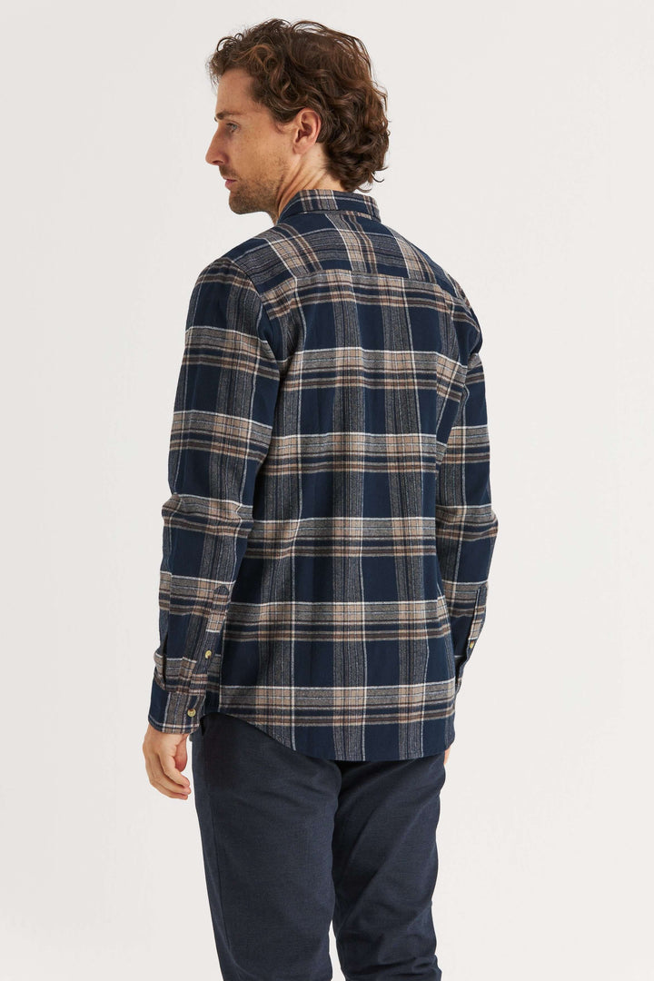 Marinblå Heavy Flanell Overshirt
