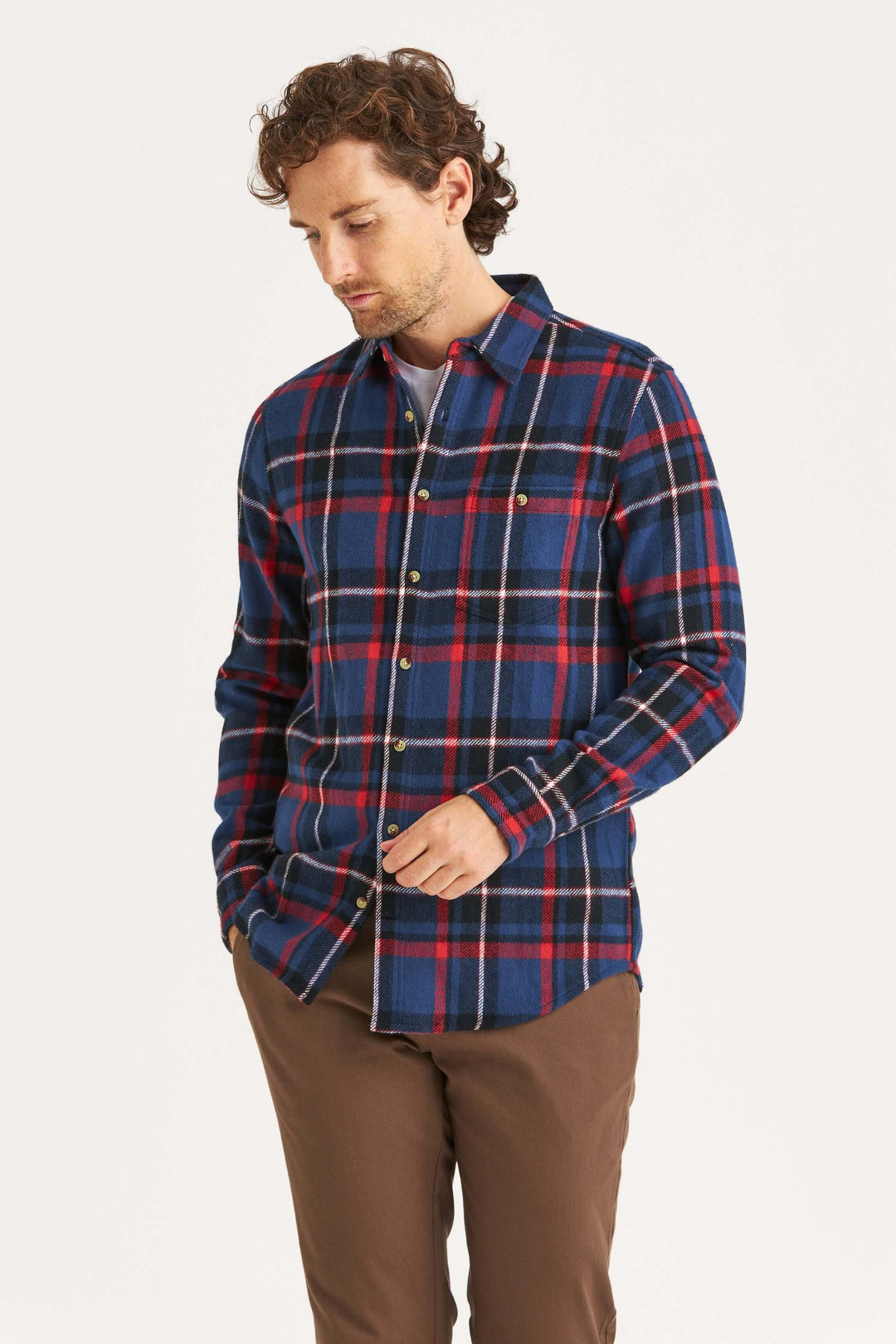Blå & Röd Heavy Flanell Overshirt