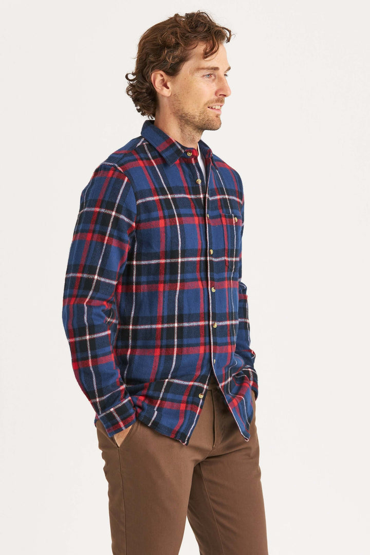 Blå & Röd Heavy Flanell Overshirt