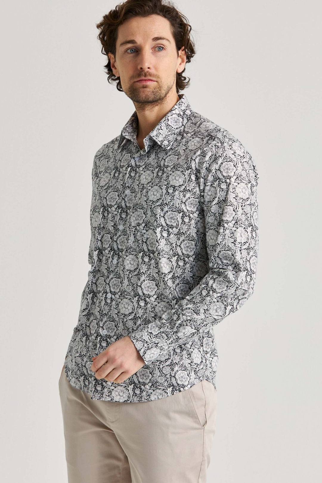 Svart Paisleymönstrad Skjorta