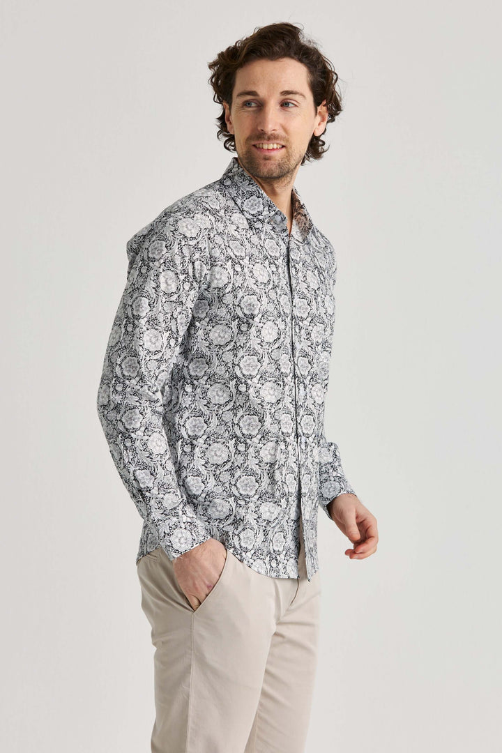 Svart Paisleymönstrad Skjorta