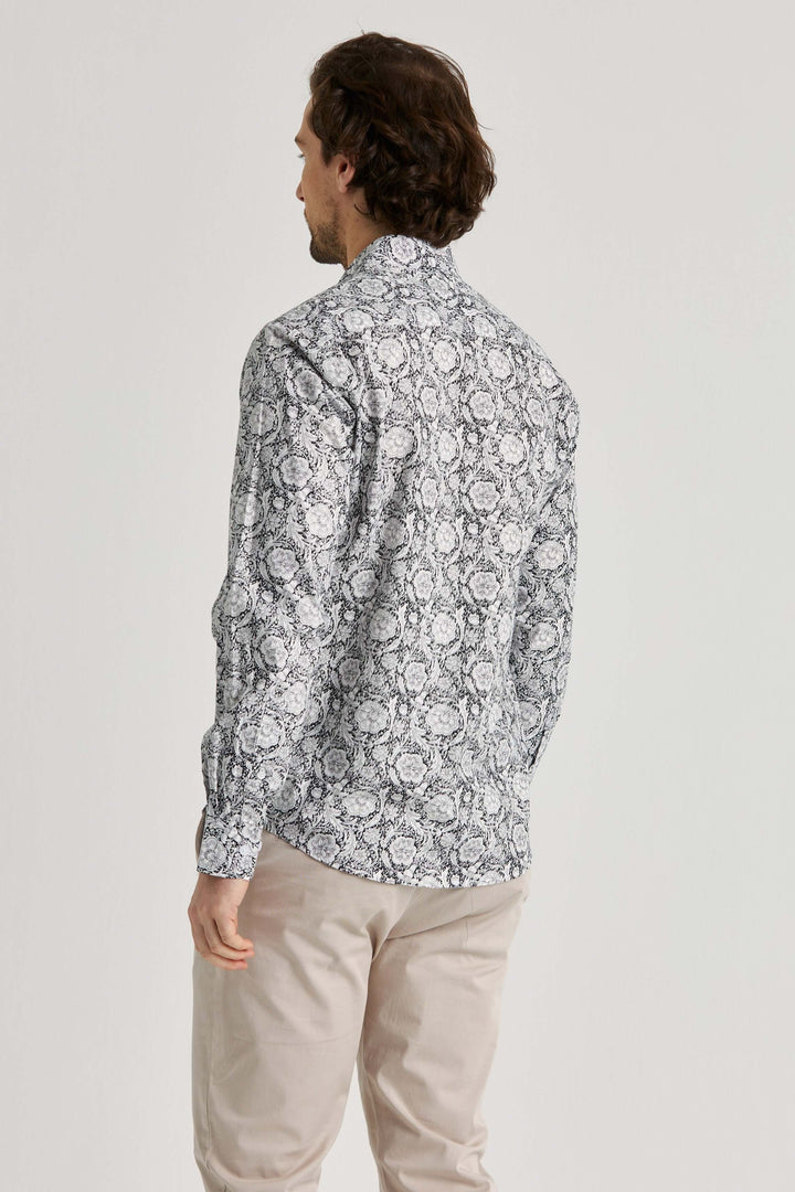 Svart Paisleymönstrad Skjorta