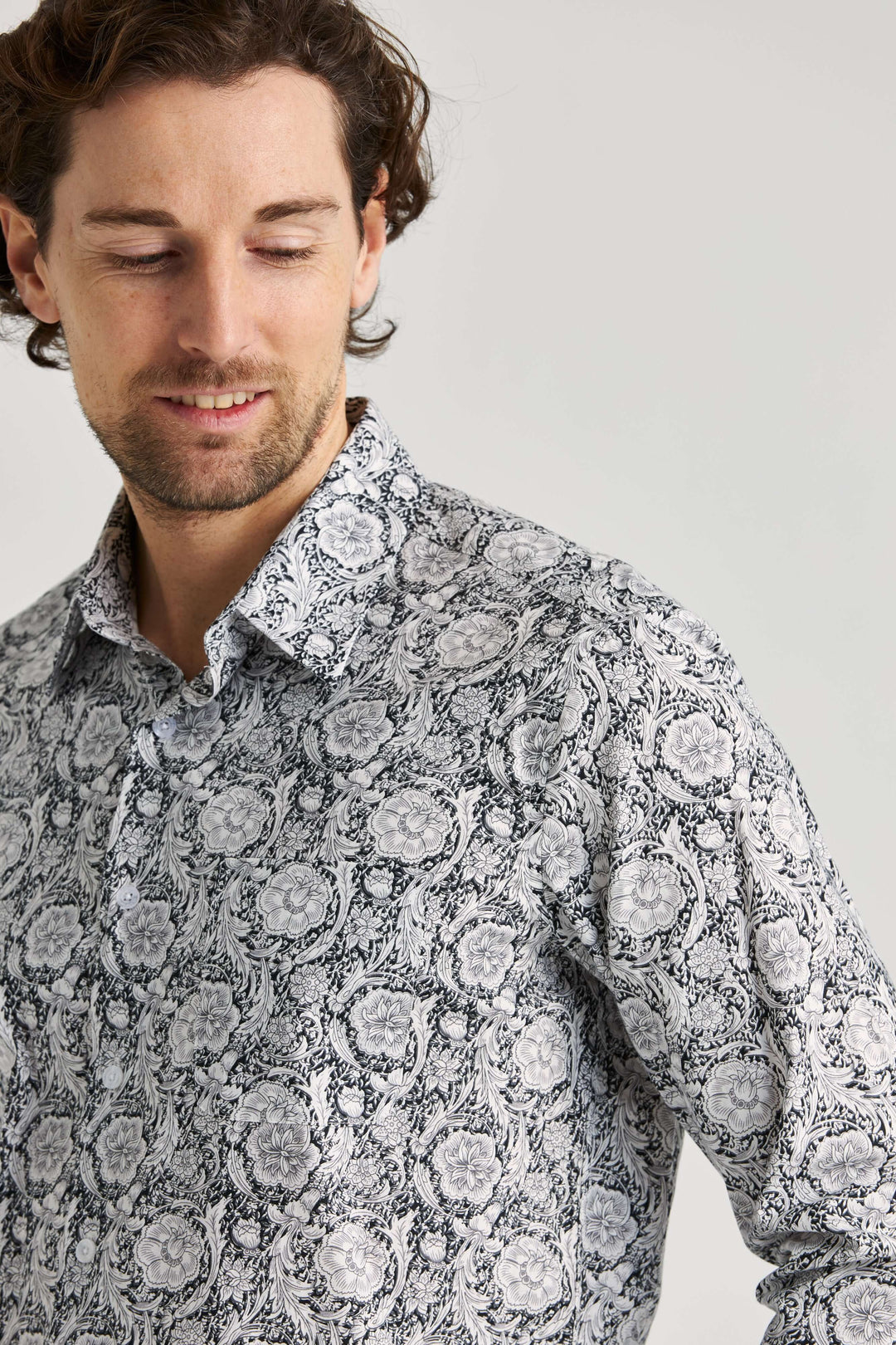 Svart Paisleymönstrad Skjorta