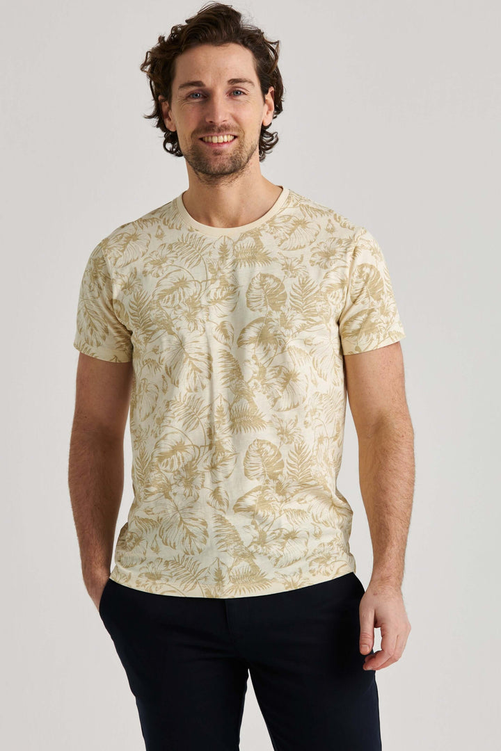 Beige T-shirt Palm Print