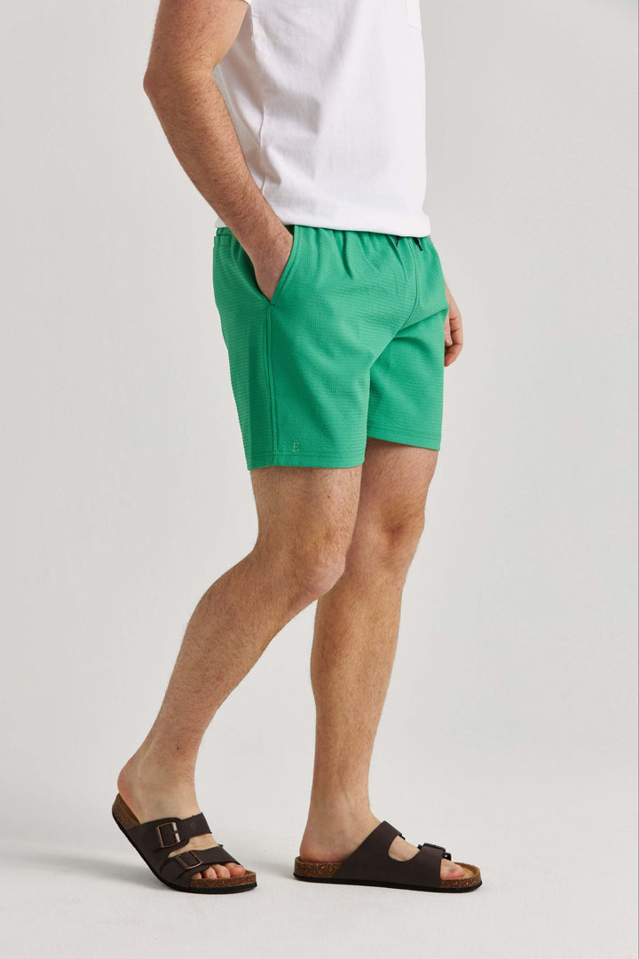 Gröna Seersucker Badshorts