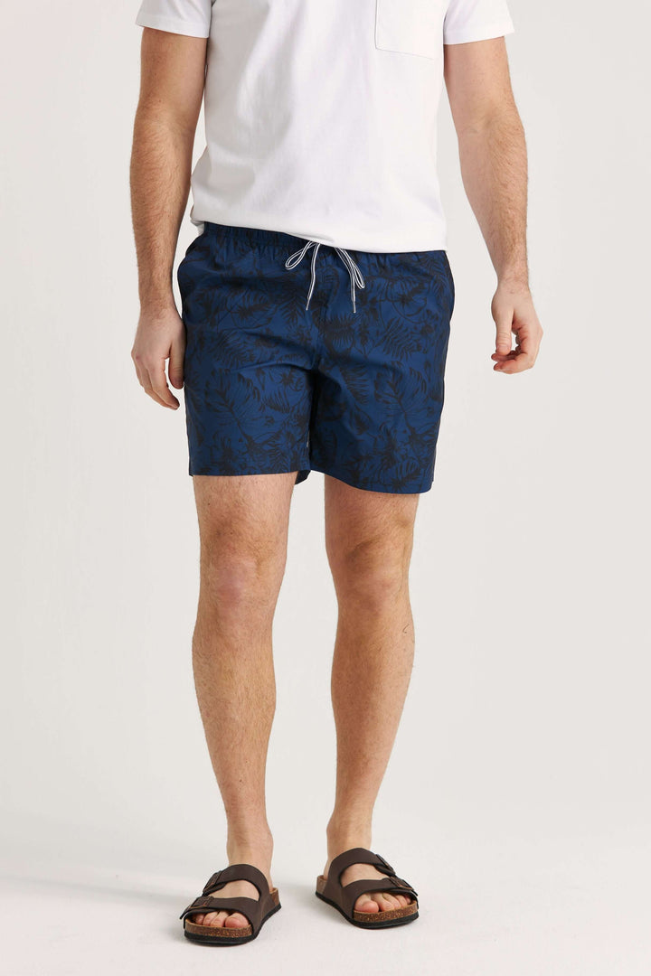 Palmprint Badshorts Marinblå