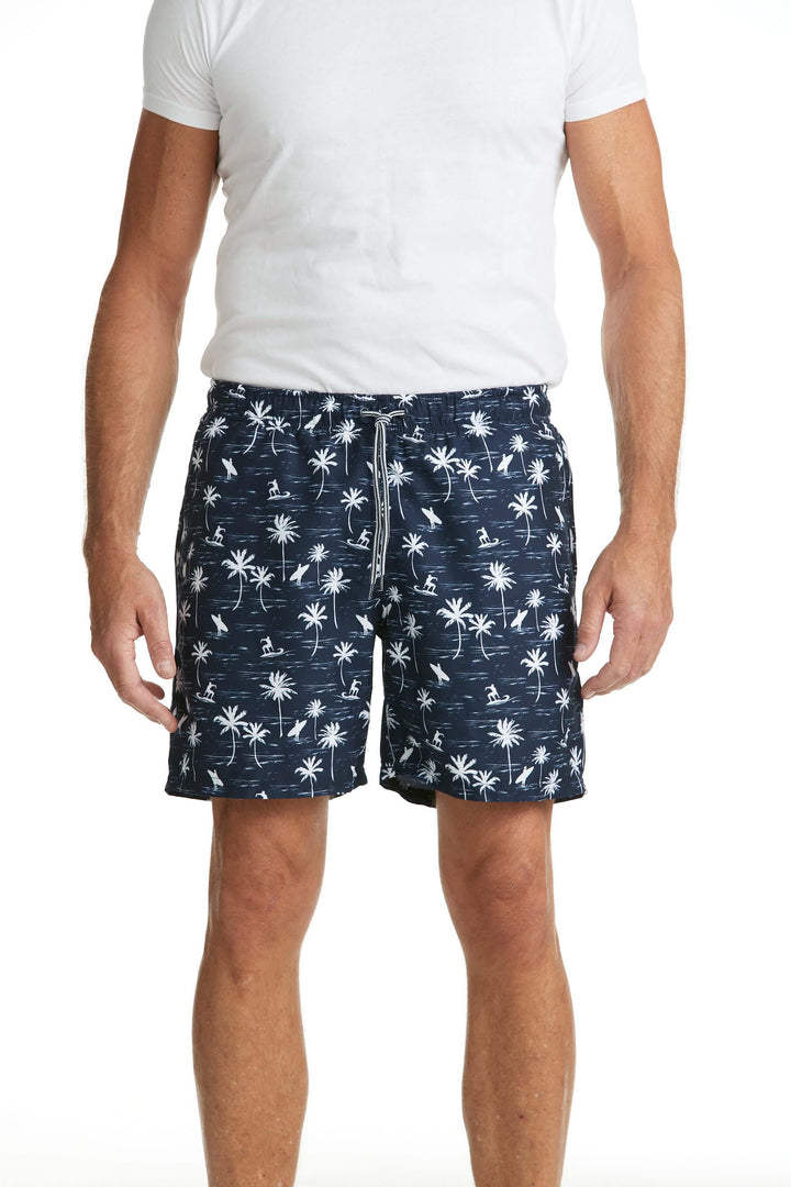 Palmmönstrade badshorts