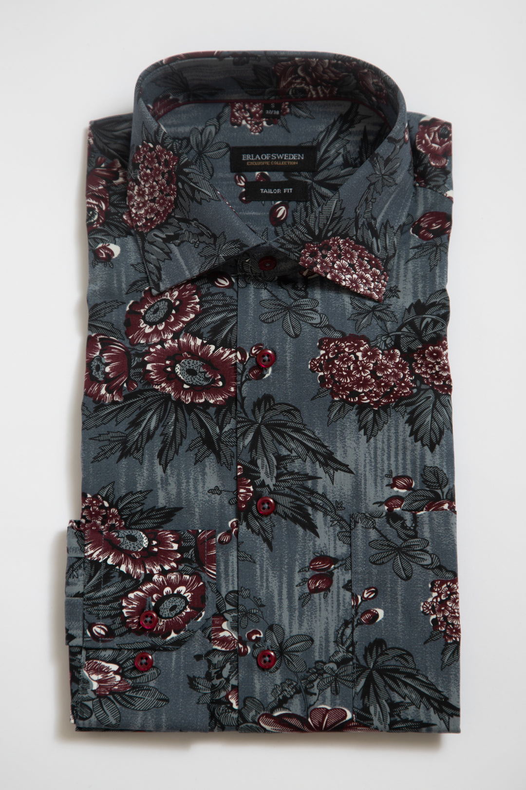 Mörkgrå skjorta med blommönster