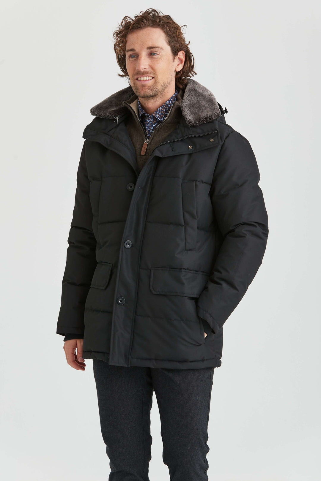 Svart City Parka