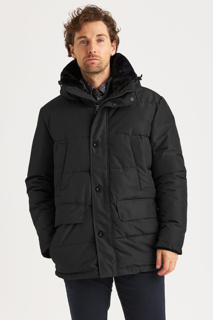 Svart City Parka