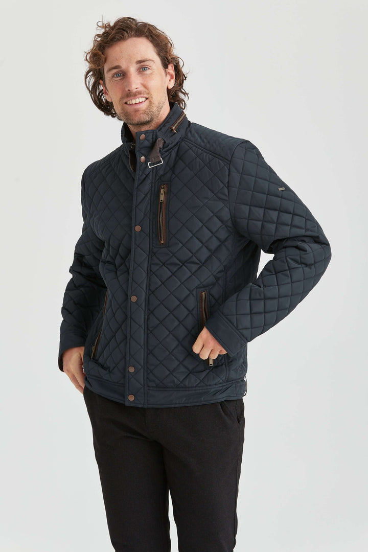 Quiltad Jacka Marinblå