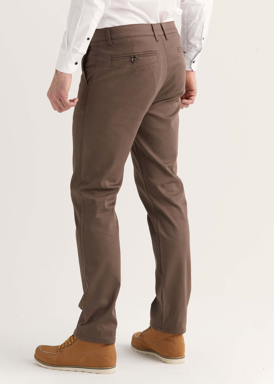 Chinos med stretch brun