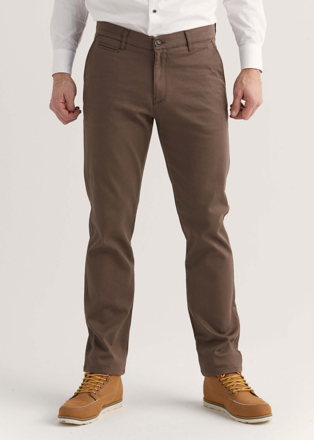 Chinos med stretch brun