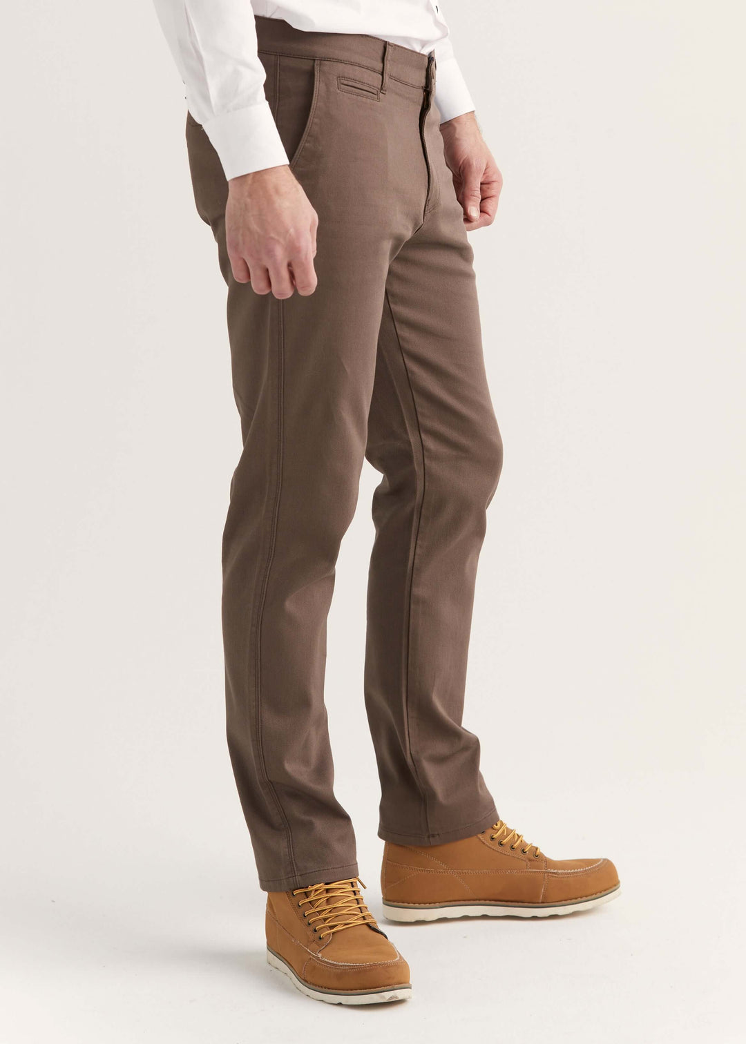 Chinos med stretch brun