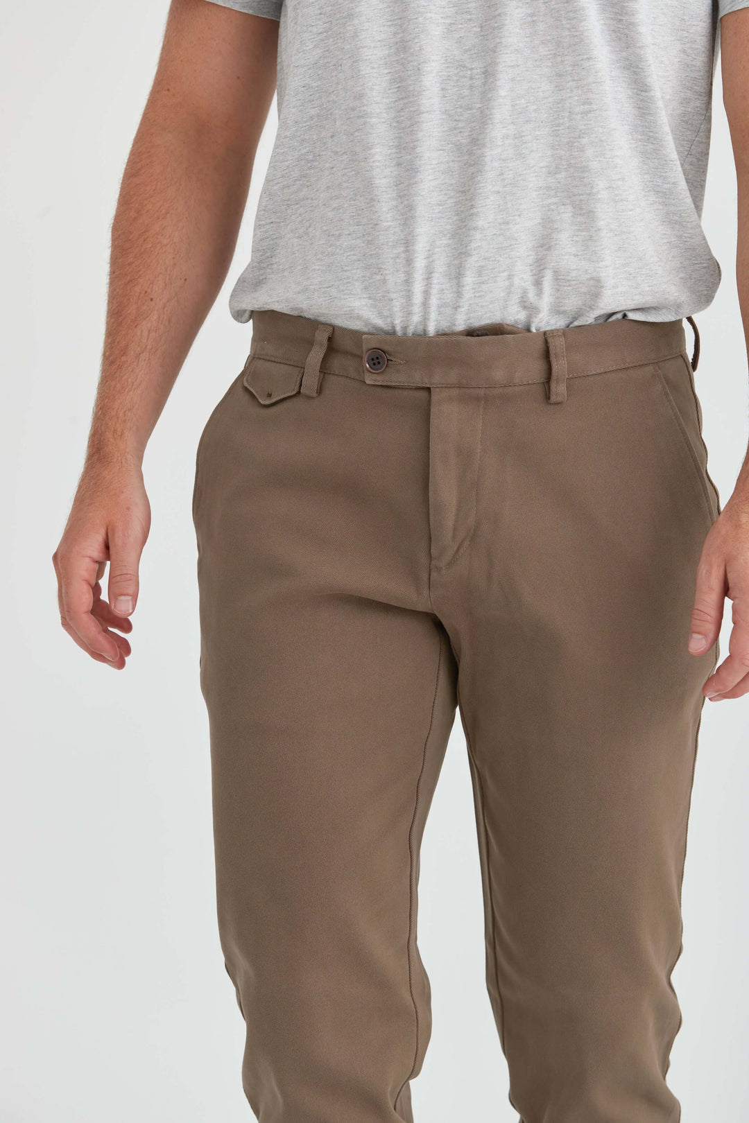 Beige Chinos med stretch
