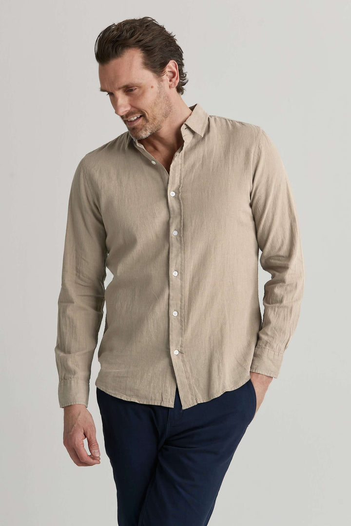 Linneskjorta Beige