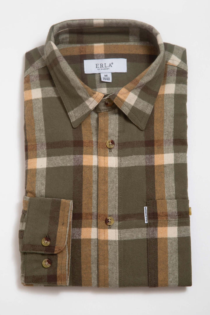 Flanellskjorta Grön & Beige