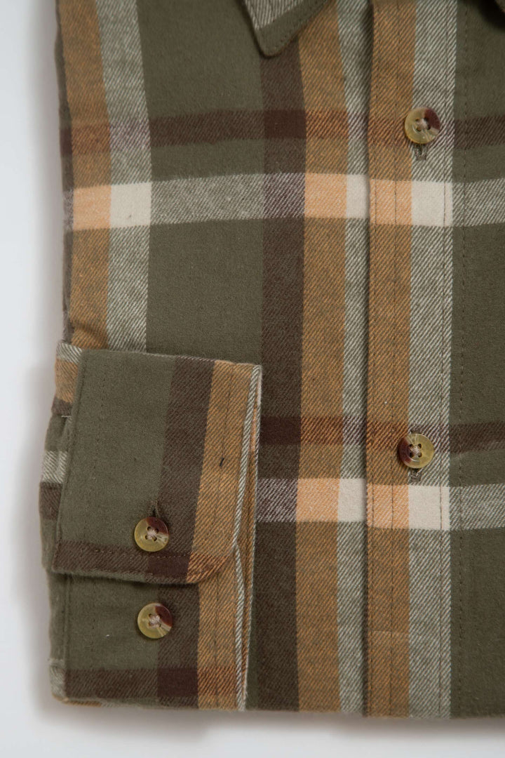Flanellskjorta Grön & Beige