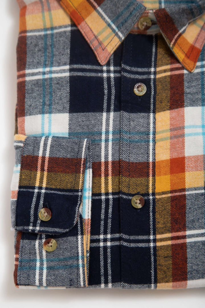 Flanellskjorta Orange & Blå Herr