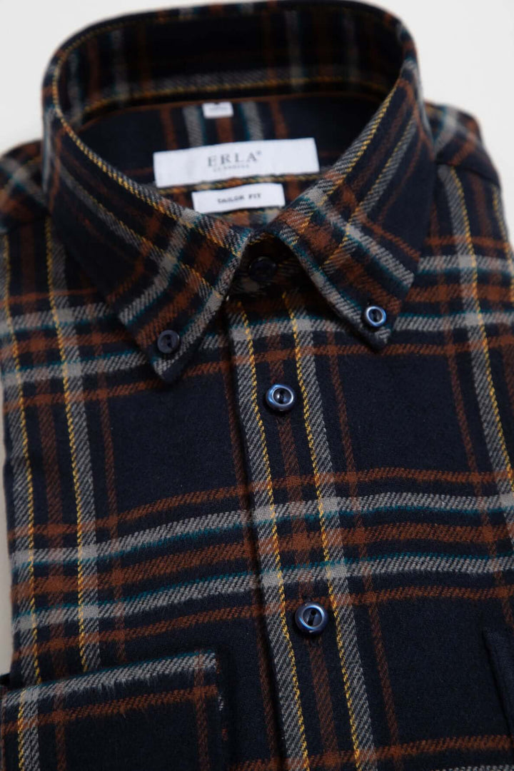 Kraftig Flanellskjorta Premium Button Down Herr