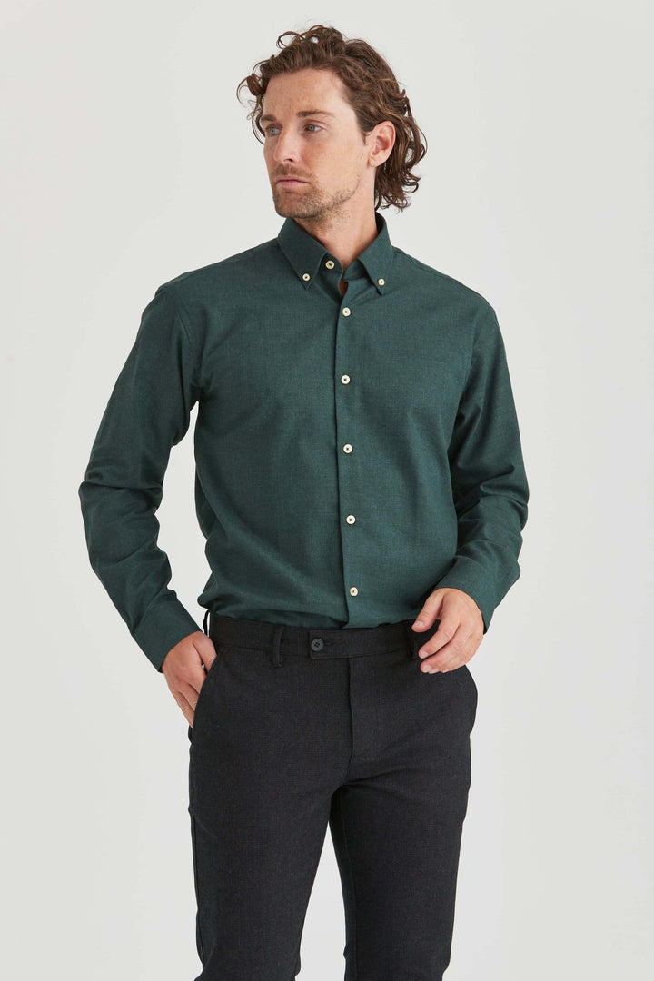 Grön Flanellskjorta Premium Button Down