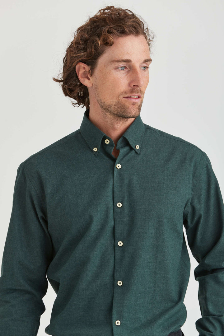 Grön Flanellskjorta Premium Button Down
