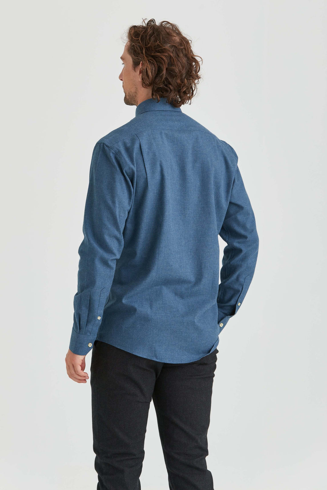 Blå Flanellskjorta Premium Button Down