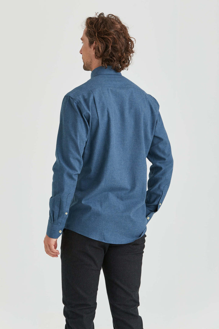 Blå Flanellskjorta Premium Button Down