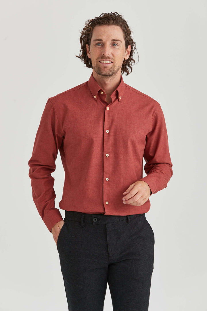 Röd Flanellskjorta Premium Button Down