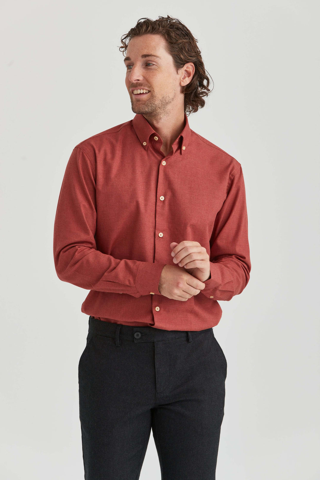 Röd Flanellskjorta Premium Button Down