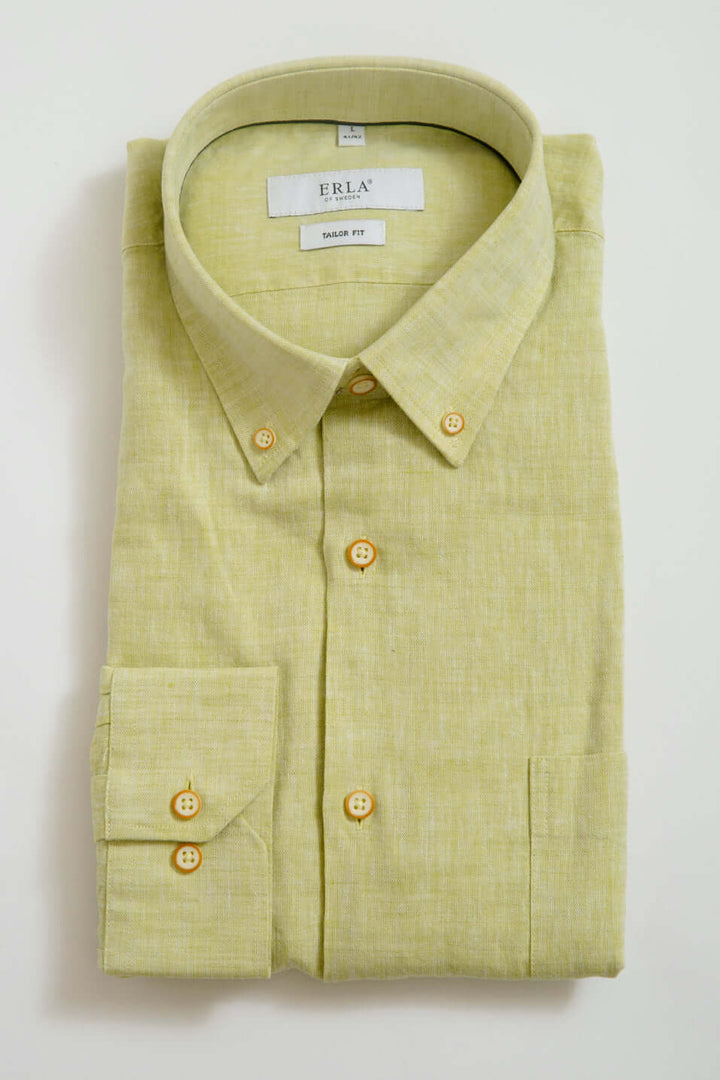 Grön Linneskjorta Button Down