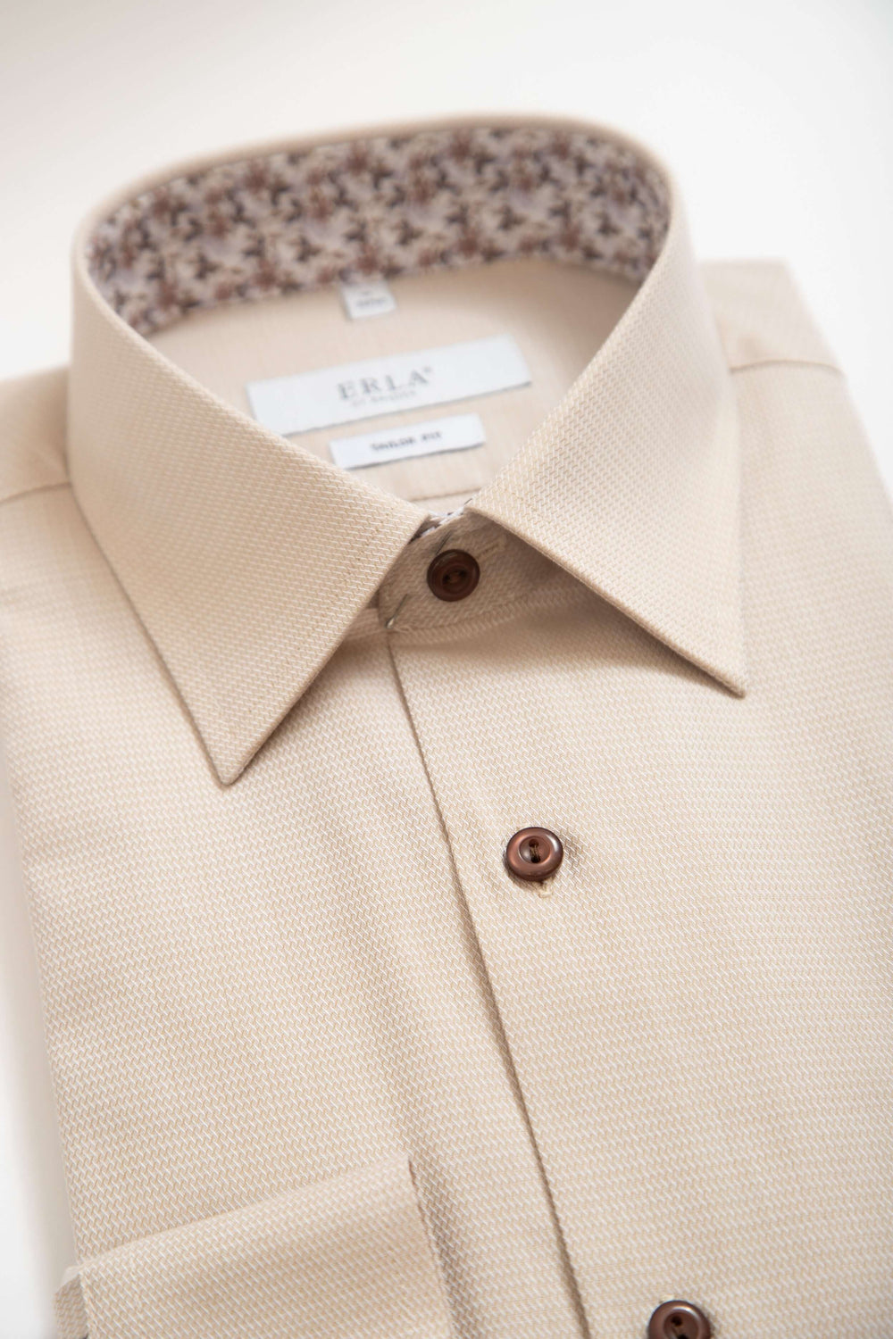 Beige Skjorta med Kontrast