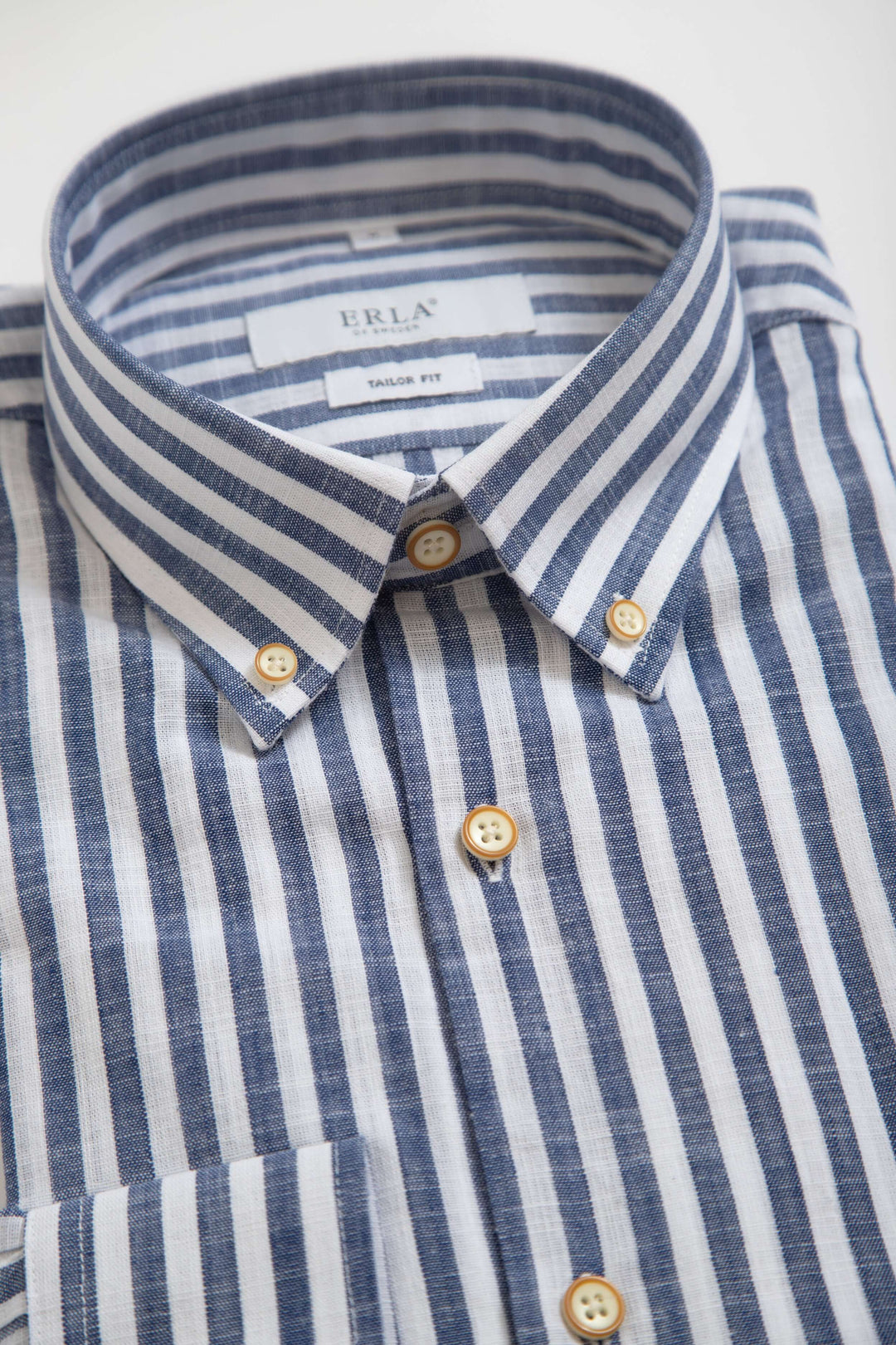 Randig Button Down-skjorta Blå