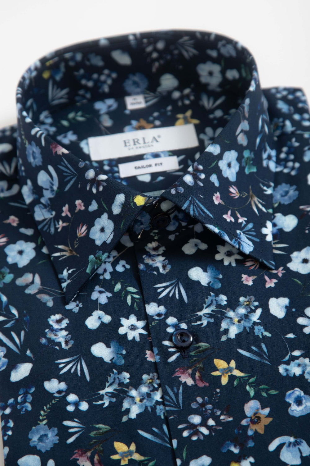 Blommig Skjorta Marinblå