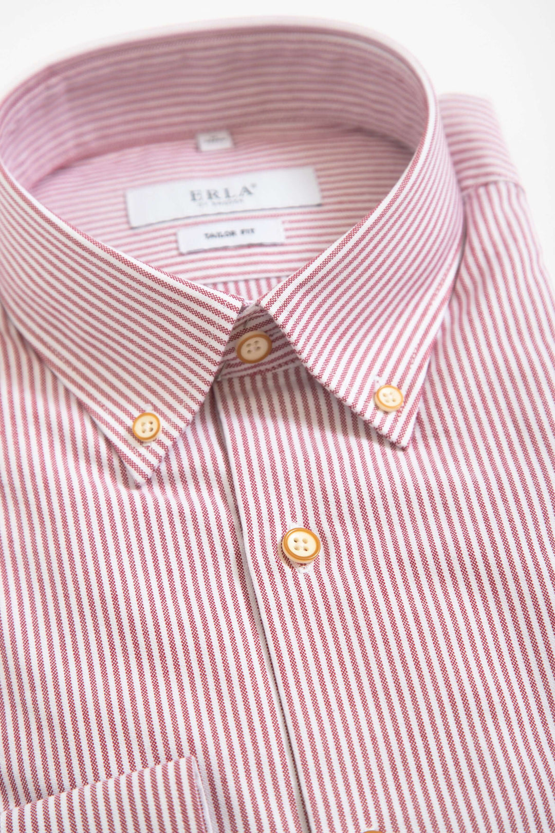 Smalrandig Button Down-skjorta Röd