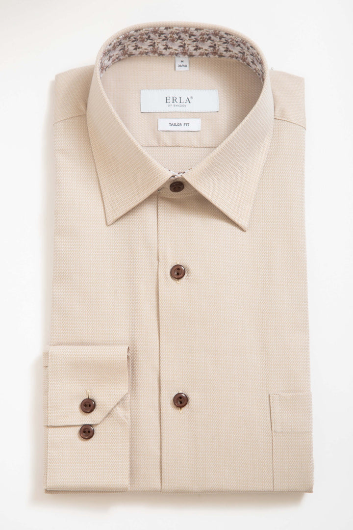 Beige Skjorta med Kontrast
