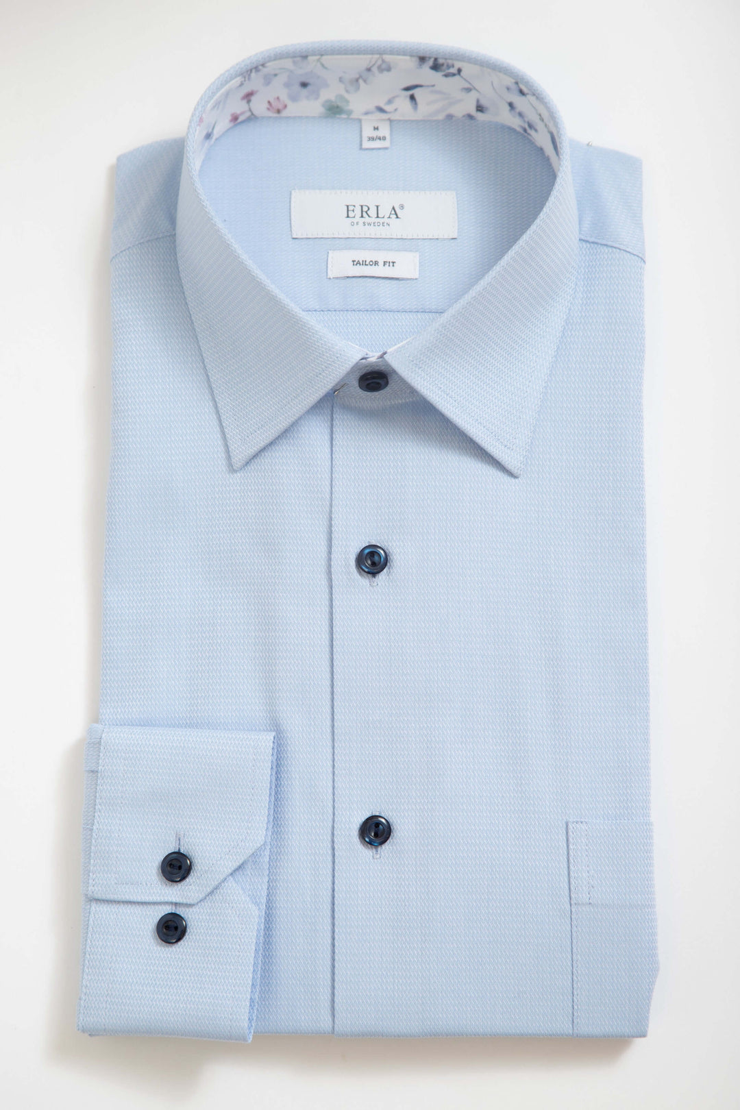 Ljusblå Skjorta med Kontrast