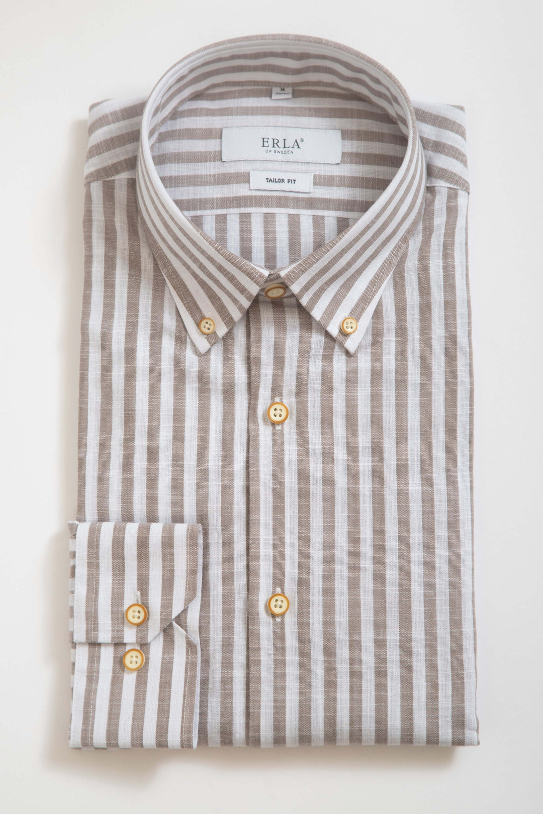 Randig Button Down-skjorta Sand
