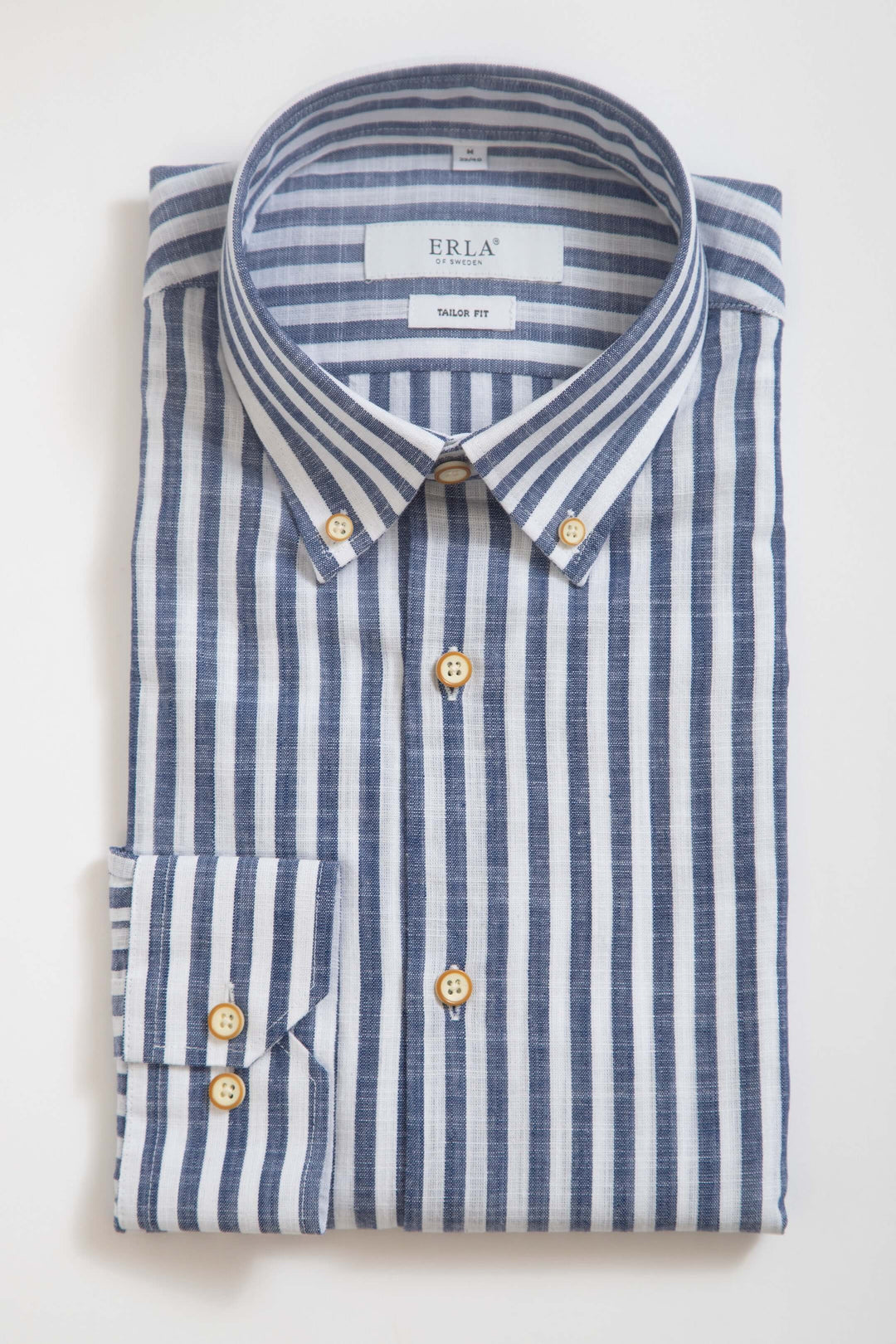 Randig Button Down-skjorta Blå