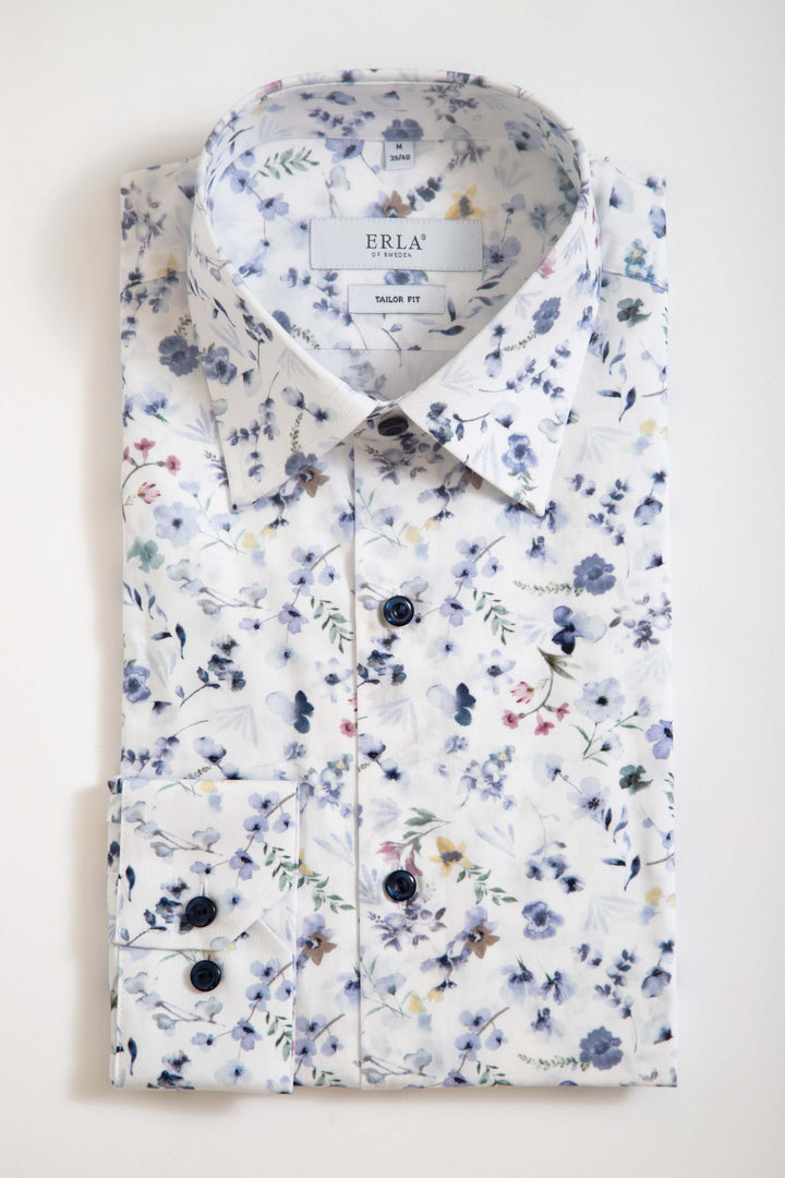 Blommig Skjorta Vit
