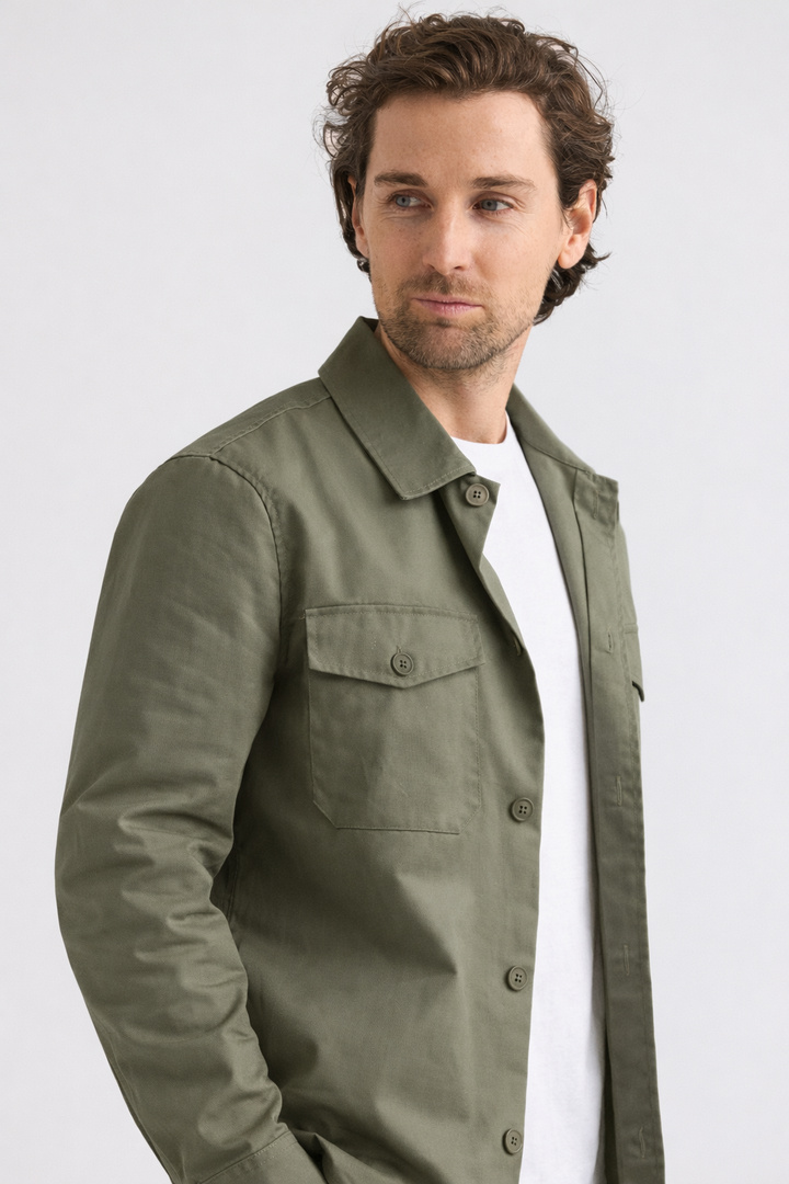 Olivgrön City Overshirt