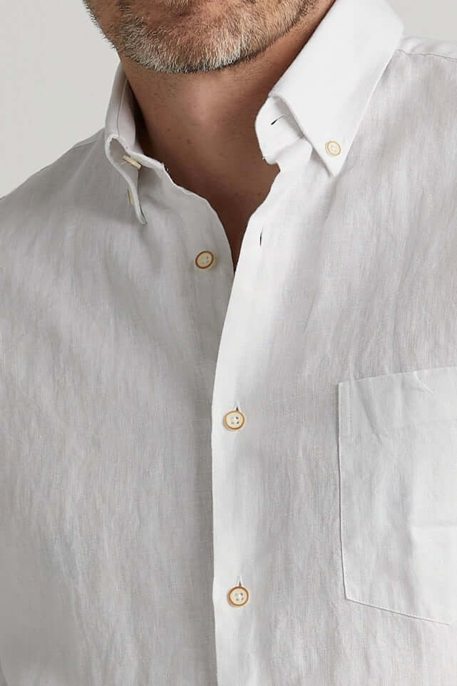 Vit Linneskjorta Button Down