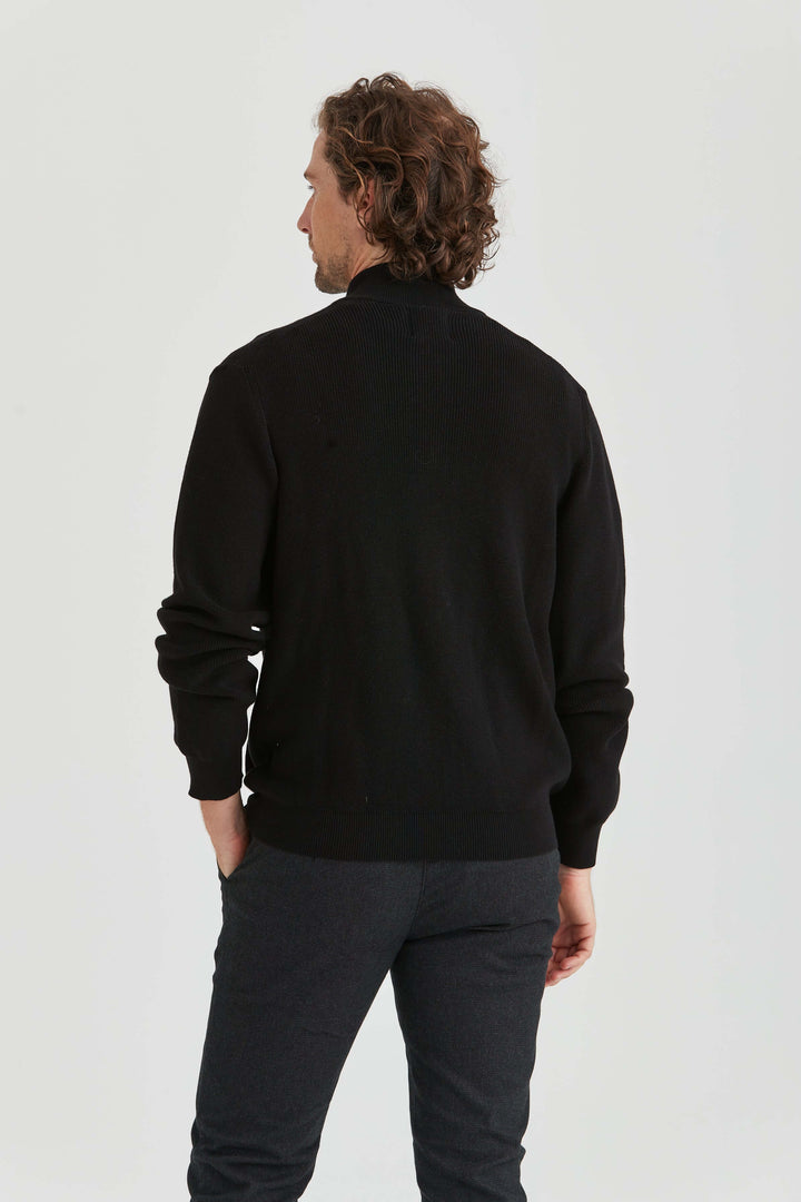 Svart Cardigan med Zip