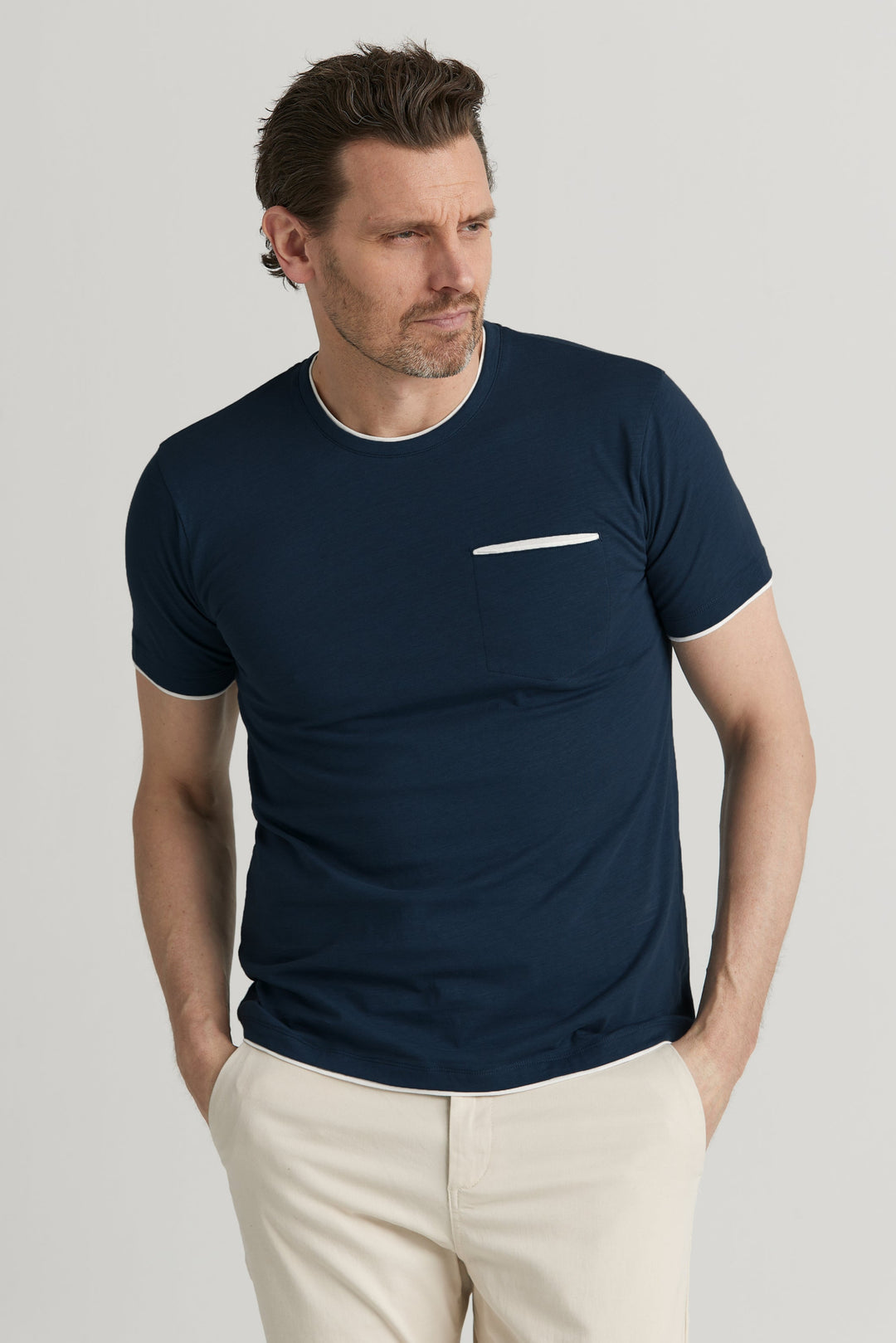 Pocket T-shirt Marinblå