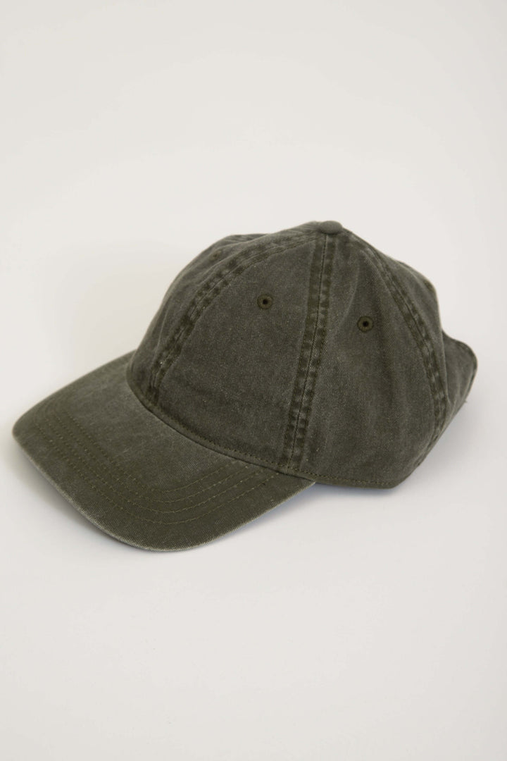 Olivgrön Keps Washed Cotton
