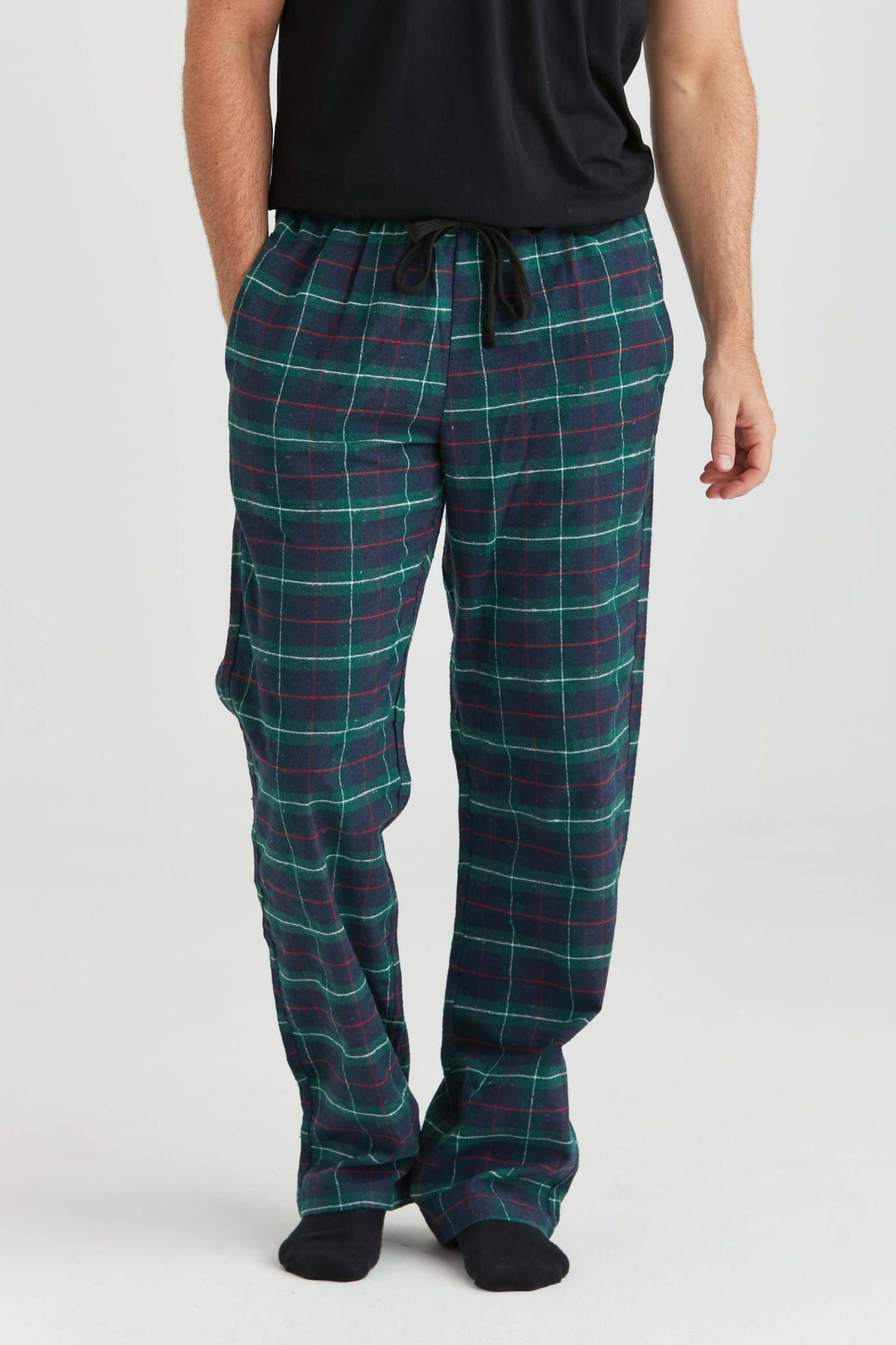 Pyjamasbyxa Flanell - Grön & Röd | Bekväm Flanell