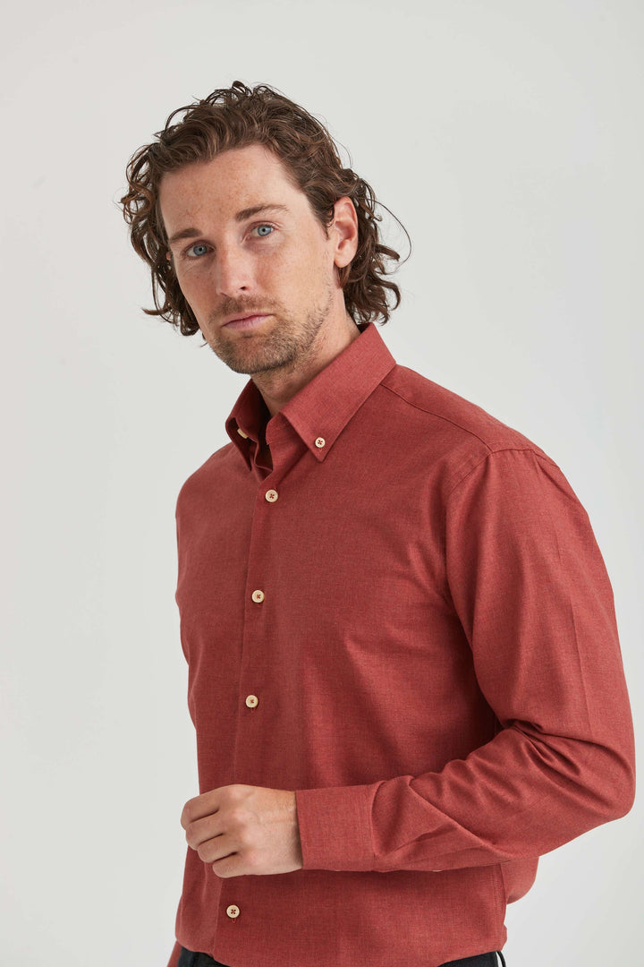 Röd Flanellskjorta Premium Button Down